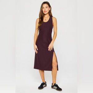 Fabletics Plum Midi Tank Dress with Side Slit